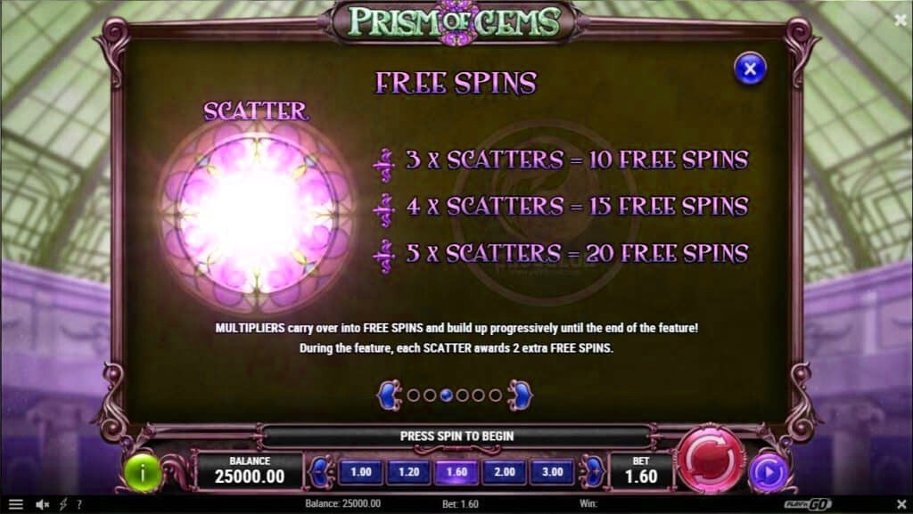 free spins&scatter prism of gems slotxoeasy