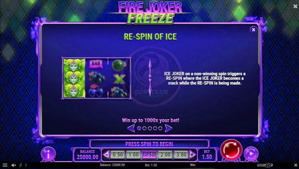 re-spin of ice fire joker freeze slotxoeasy