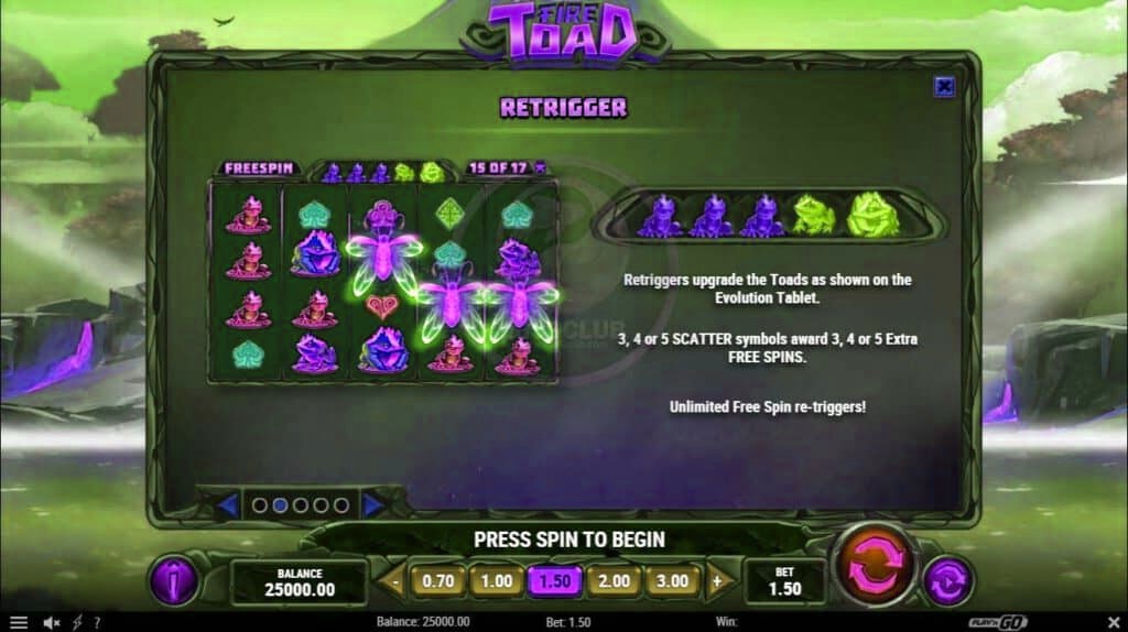 retrigger fire toad slotxoeasy