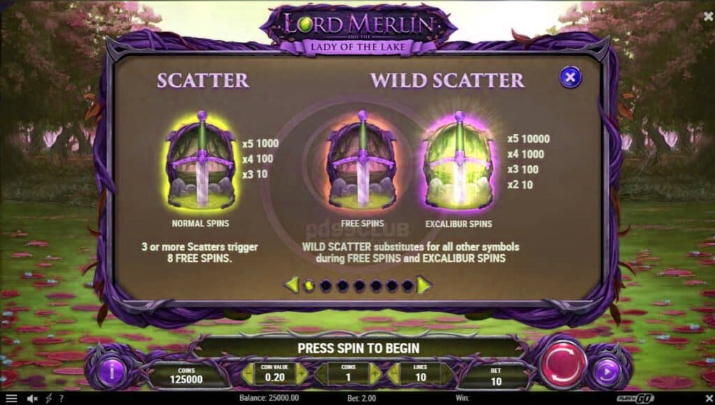 scartter&wild lord merlin and the lady of the lake slotxoeasy
