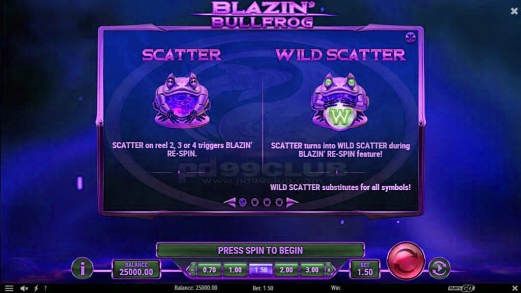scatter&wild scatter blazin bullfrog slotxoeasy