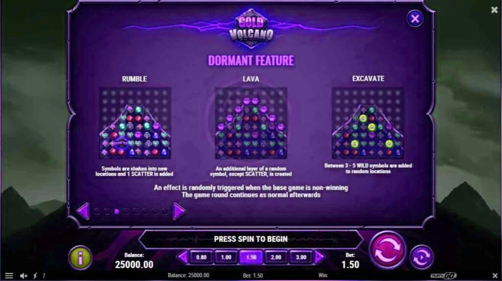 dormant feature gold volcano mgm99win