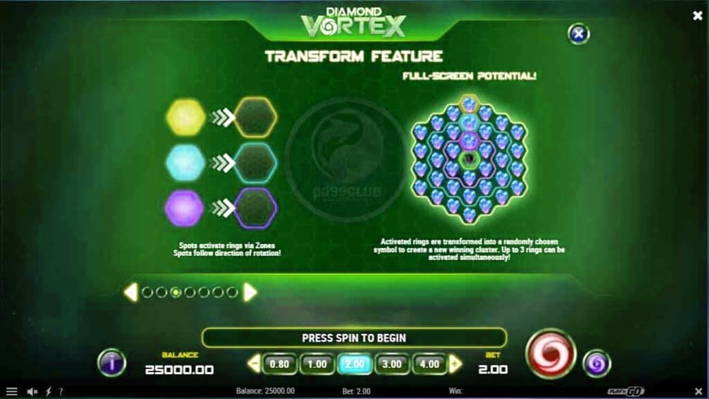 transform feature diamond vortex mgm99win